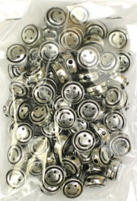 Мънисто метализе кръг 12.5х6.5 мм дупка 2 мм цвят сребро -50 грама ~70 броя