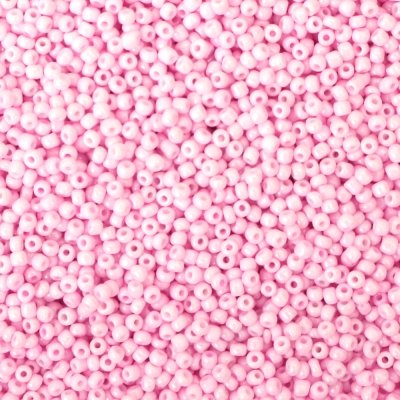 Мъниста стъклена 3 мм цейлон розова светла -50 грама