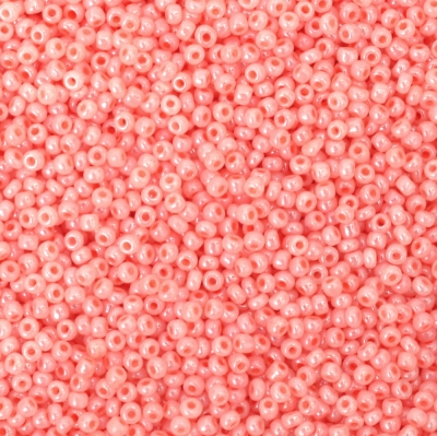 Мъниста стъклена 3 мм цейлон праскова -50 грама