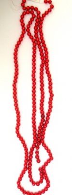 Наниз мъниста пластмасова перла 5 мм цвят червен ~180 броя