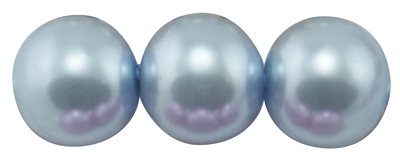 Наниз мъниста стъкло перла 4 мм синя светла ~80см ~216 броя