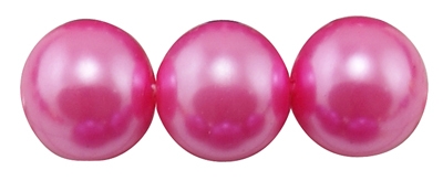 Наниз мъниста стъкло перла 8 мм топло розова ~80см ~110 броя