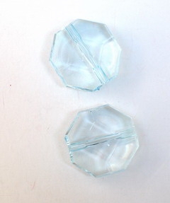Мънисто кристал многоъгълник 20x8 мм синьо -20 грама