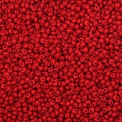 Мъниста стъклена капка 3 мм тип MIYUKI Drops дупка 0.8 мм плътна цвят червен -10 грама ±260 броя
