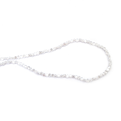 Наниз от кристални мъниста 4x3 мм дупка 1 мм фасетиран прозрачен с AB покритие цвят бял ~145 броя