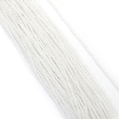 Наниз от кристални мъниста топче 2 мм дупка 1 мм фасетиран цвят бял плътен ~220 броя