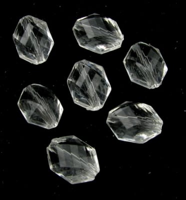 Мънисто кристал фигура 11x8x7 мм дупка 1 мм фасетирано прозрачно -50 грама ~ 130 броя