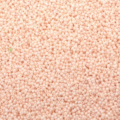 Мъниста стъклена тип чешка 2 мм цейлон цвят корал бледа -15 грама ~2050 броя