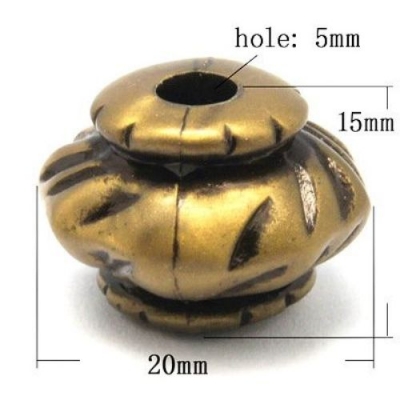 Мънисто Антик 20х15 дупка 5 мм античен бронз -51 грама ~19 броя