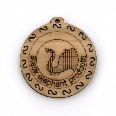 Дървена основа за медальон 46x30x5 мм плочка 31x20 мм дупка 1.5 мм цвят дърво -4 броя