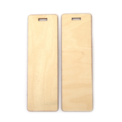 Заготовка за книгоразделител дърво 50x160x2.5 мм дупка 14x3.5 мм цвят дърво -5 броя