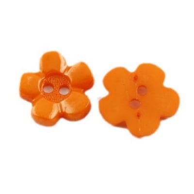 Копче цвете 15х15х3 мм дупка 2 мм оранжево -10 броя