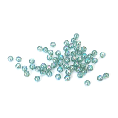 Кристални мъниста с форма на топче 6 мм дупка 1 мм цвят синьо зелен дъга -20 грама ~190 броя 