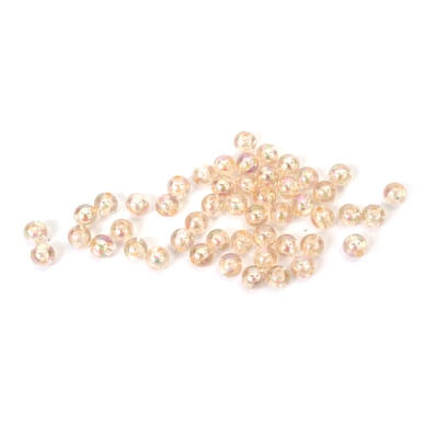 Кристални мъниста с форма на топче 6 мм дупка 1 мм цвят светъл карамел дъга -20 грама ~190 броя 