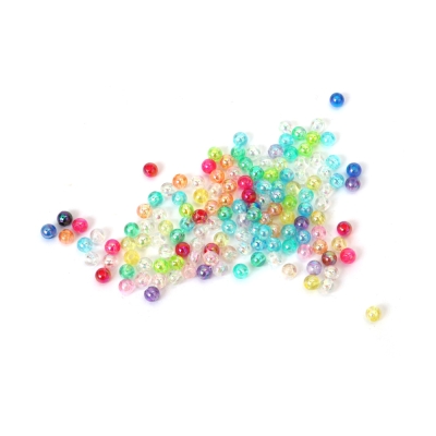 Кристални мъниста с форма на топче 4 мм дупка 1 мм микс цветове дъга -20 грама ~700 броя 