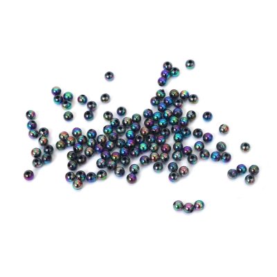 Мъниста имитация хематит с форма на топче 4 мм дупка 1 мм дъга -20 грама ~700 броя