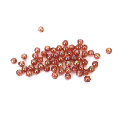Кристални мъниста с форма на топче 6 мм дупка 1 мм цвят карамел дъга -20 грама ~190 броя 