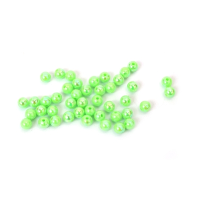 Плътни мъниста с форма на топче 6 мм дупка 1 мм цвят светло зелен дъга -20 грама ~ 190 броя