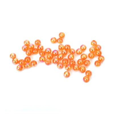 Кристални мъниста с форма на топче 6 мм дупка 1 мм цвят оранжев дъга -20 грама ~190 броя 