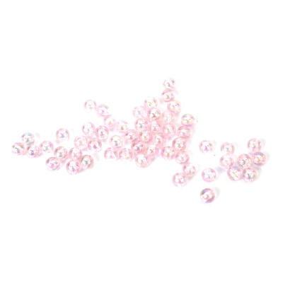 Кристални мъниста с форма на топче 6 мм дупка 1 мм цвят светло розов дъга -20 грама ~190 броя 