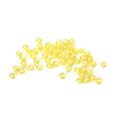 Кристални мъниста с форма на топче 6 мм дупка 1 мм цвят жълт дъга -20 грама ~190 броя 