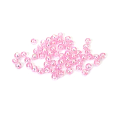 Кристални мъниста с форма на топче 6 мм дупка 1 мм цвят розов дъга -20 грама ~190 броя 