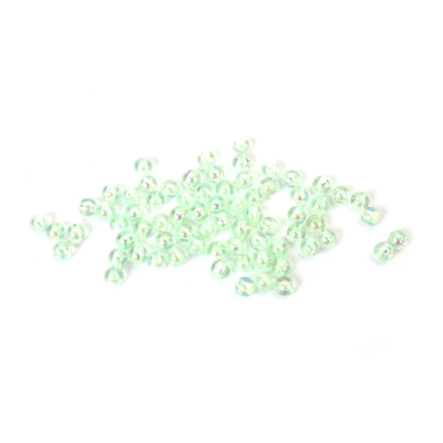Кристални мъниста с форма на топче 6 мм дупка 1 мм цвят мента дъга -20 грама ~190 броя 