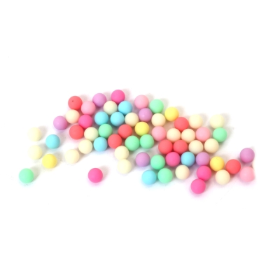Плътни матирани топчета 6 мм без дупка микс пастелни цветове -20 грама~180 броя