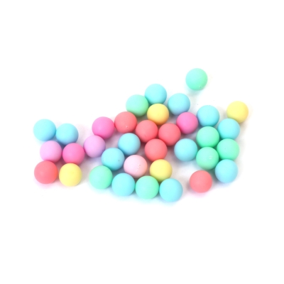 Плътни матирани топчета 8 мм без дупка микс пастелни цветове -20 грама~65 броя