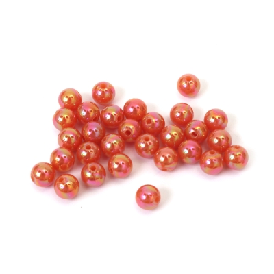 Плътни мъниста с форма на топче 8 мм дупка 2 мм цвят карамел дъга -20 грама ~78 броя 