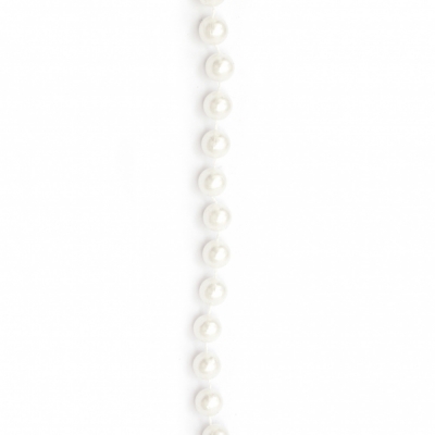 Гирлянд с перла пластмаса 8 мм цвят бял -1 метър