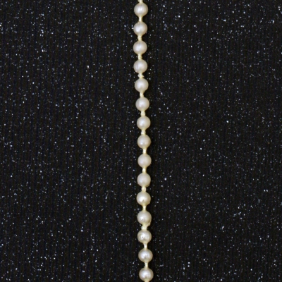Гирлянд с перла пластмаса 3 мм цвят крем - 1 метър