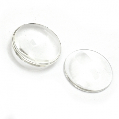 Мънисто за лепене стъкло тип кабошон полусфера 30x7 мм прозрачно -5 броя