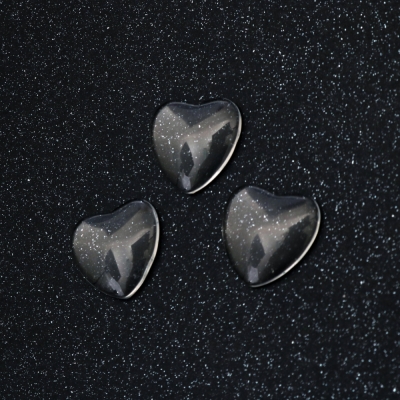 Мънисто за лепене стъкло тип кабошон сърце 20x20x5 мм прозрачна -5 броя