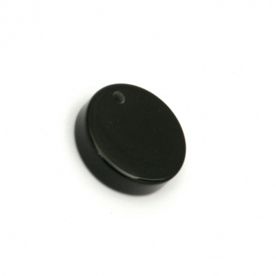 Висулка резин паричка 15x4 мм дупка 2 мм цвят черен -10 броя