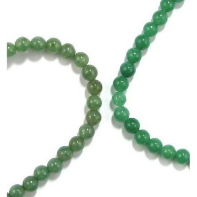 Наниз мъниста полускъпоценен камък АВАНТЮРИН зелен топче 6 мм дупка 1 мм ±65 броя