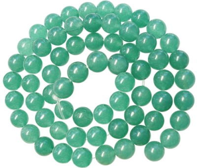 Наниз мъниста полускъпоценен камък АВАНТЮРИН зелен3 топче 8 мм ~50 броя