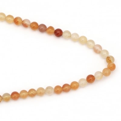 Наниз мъниста полускъпоценен камък АХАТ оранжев млечен топче 8 мм ±48 броя