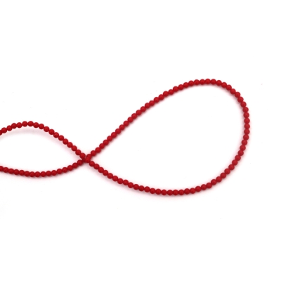 Наниз мъниста полускъпоценен камък КОРАЛ топче 2,7 мм ±150 броя