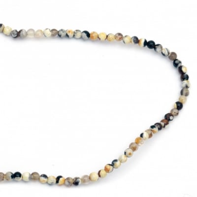 Наниз мъниста полускъпоценен камък АХАТ оранжев микс топче 4 мм ±92 броя