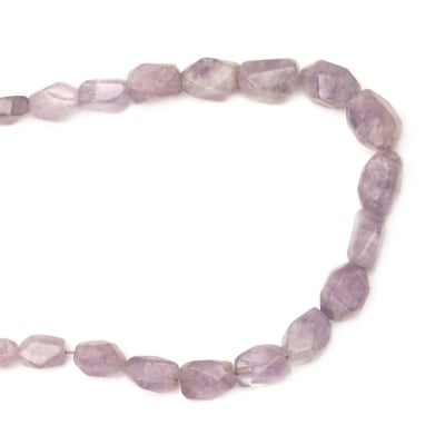 Наниз мъниста полускъпоценен камък АМЕТИСТ овал фасетиран 8~18x10~23 мм 25~30 броя