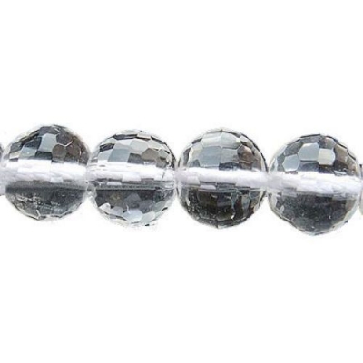 Наниз мъниста полускъпоценен камък ПЛАНИНСКИ КРИСТАЛ топче фасетирано 10 мм ~38 броя