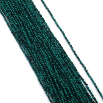Наниз мъниста полускъпоценен камък ЗЕЛЕН ТЮРКОАЗ топче фасетирано 2 мм ~180 броя
