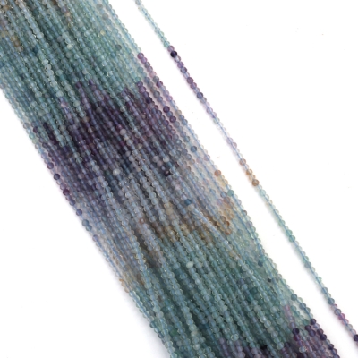 Наниз мъниста полускъпоценен камък палитра ЕЗЕРНА СОНАТА топче фасетирано 2,5 мм ~195 броя