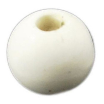 Топче порцелан 12 мм отвор 2 мм перлено бяло -5 броя