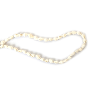 Наниз раковини 5~8x9~12x5~7 мм дупка1~2 мм цвят бял  ~185 броя