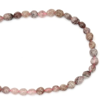 КВАРЦ ягодов 7~11x8~12 мм наниз мъниста полускъпоценен камък ~38 броя