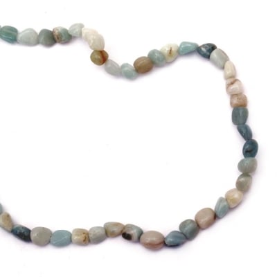 Наниз мъниста полускъпоценен камък АМАЗОНИТ 5~7X5~7 мм ~58 броя