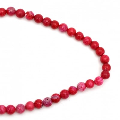 Наниз мъниста полускъпоценен камък АХАТ напукан циклама топче 10 мм ±38 броя