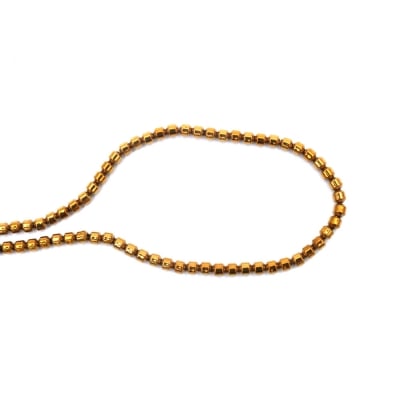 Наниз мъниста полускъпоценен камък ХЕМАТИТ немагнитен електроплейт цвят старо злато 4x4 мм дупка 1 мм ~95 броя